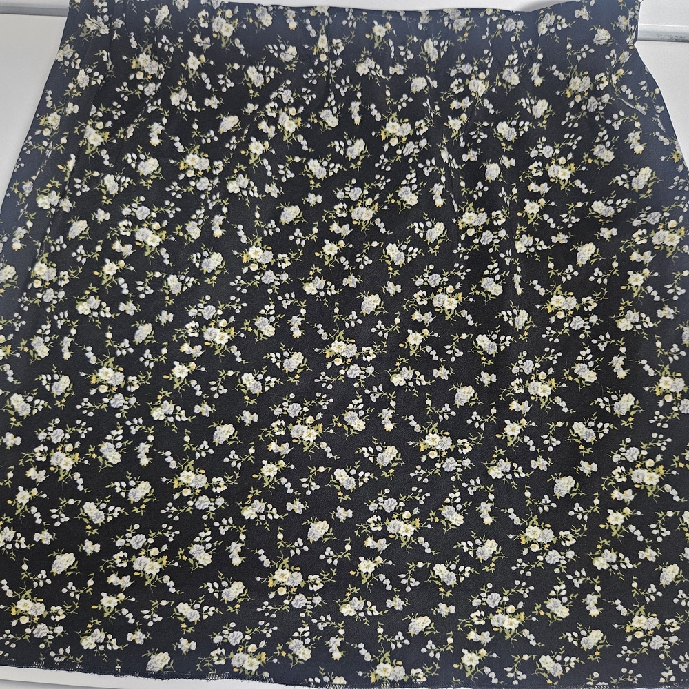 Floral Black Midi Skirt